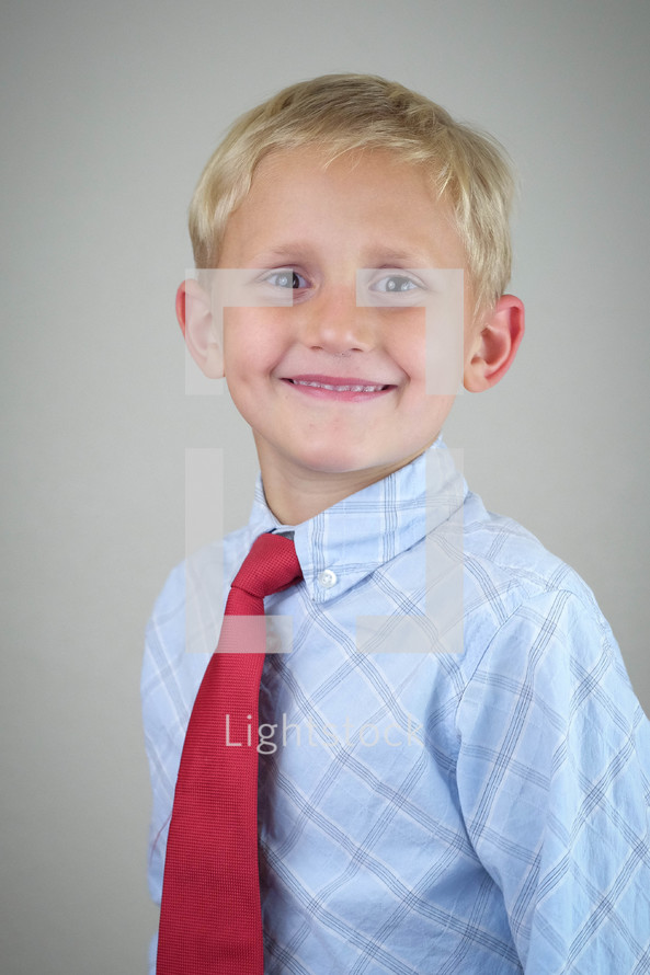 portrait of a boy in a tie 