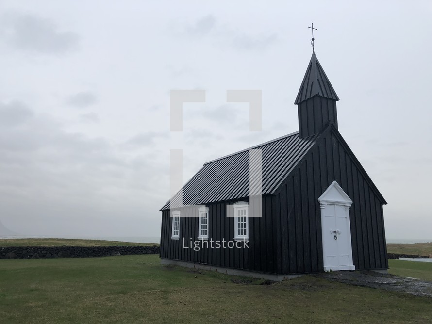 rural black church in Iceland 