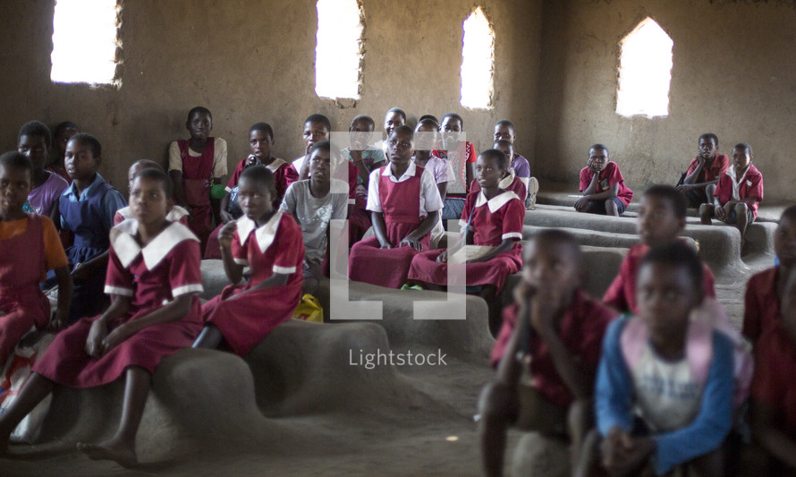 school children in a school house 