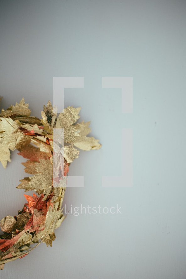 edge of a fall wreath 