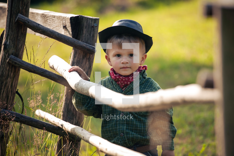 Little Cute Toddler in Cowboy Western Outfit