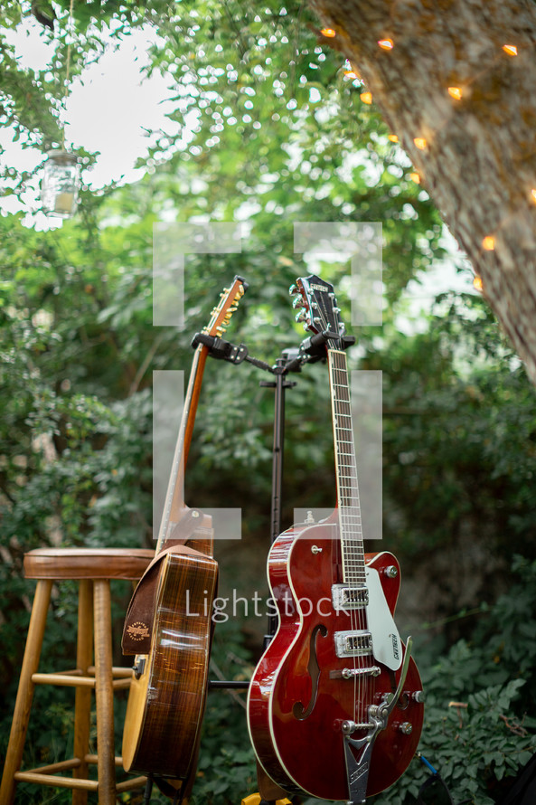 guitars under trees 