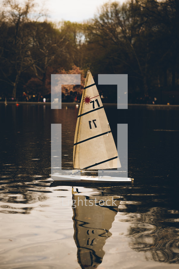 sailboat on a pond