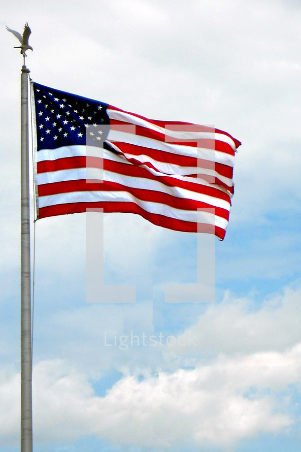 American Flag on a pole