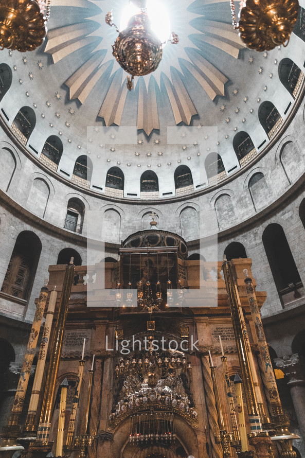 The Tomb of Jesus at the Church of the Holy Sepulchre.