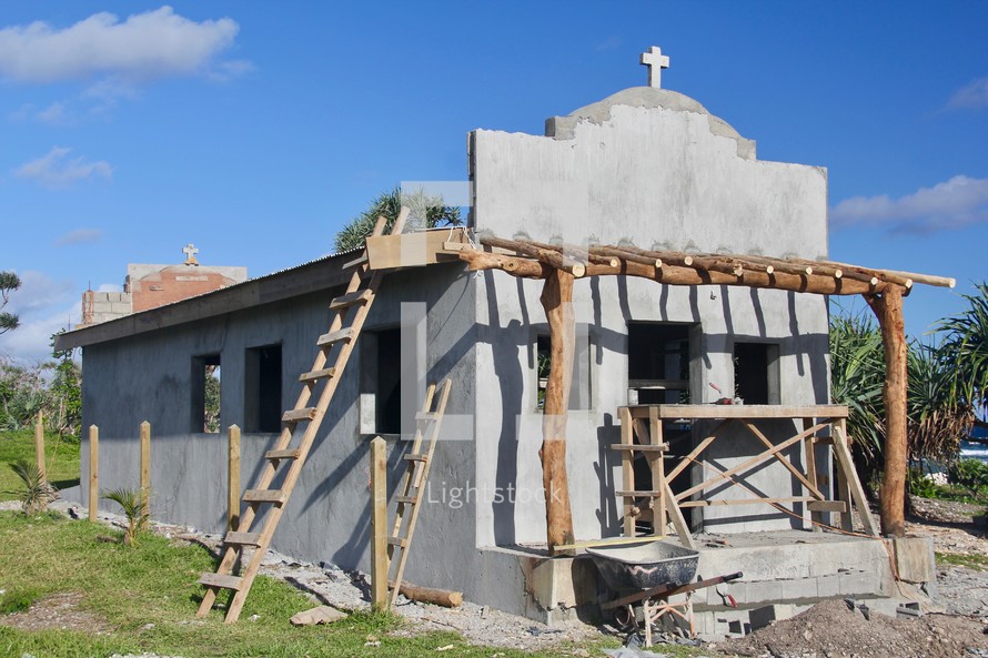 constructing a church in a village 