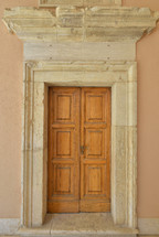 Old church wooden door