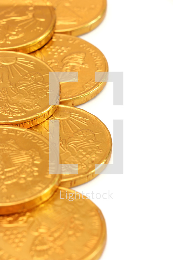 border of gold coins 