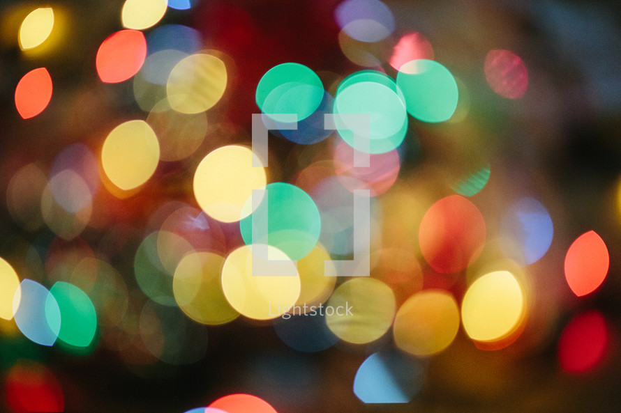 colorful bokeh Christmas lights 
