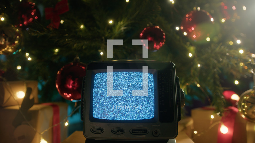 
Christmas Static television with white noise and flickering 