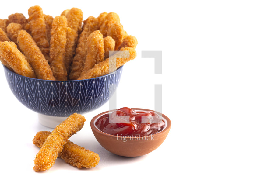 chicken fingers and ketchup 