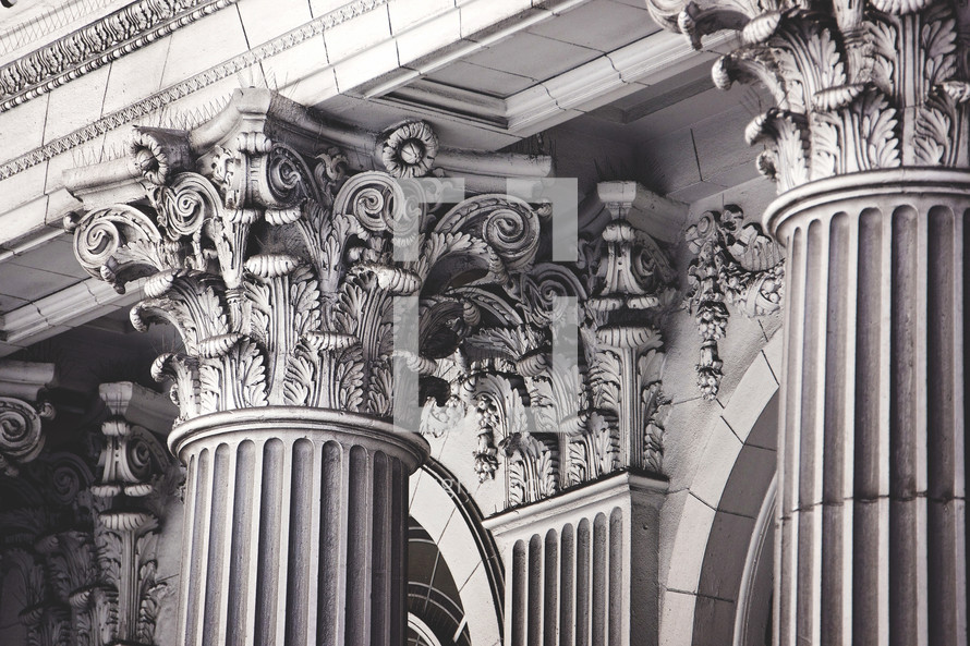ornate tops of columns 