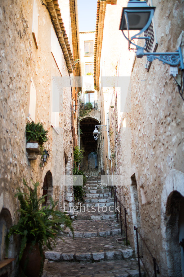 steps in a narrow alley in France 