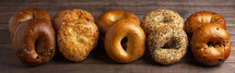 bagels and a wood background 