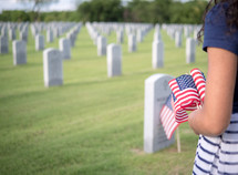 woman at Arlington National Cemetery 