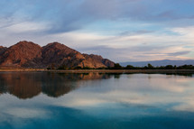 La Quinta mountains and lake 