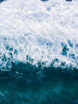 aerial view over a rough sea 