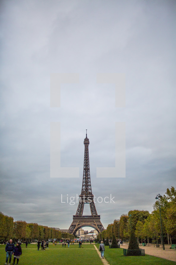 Eiffel Tower and park In Paris 