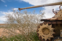 Old Tank in the desert Area around Gaza, Israel