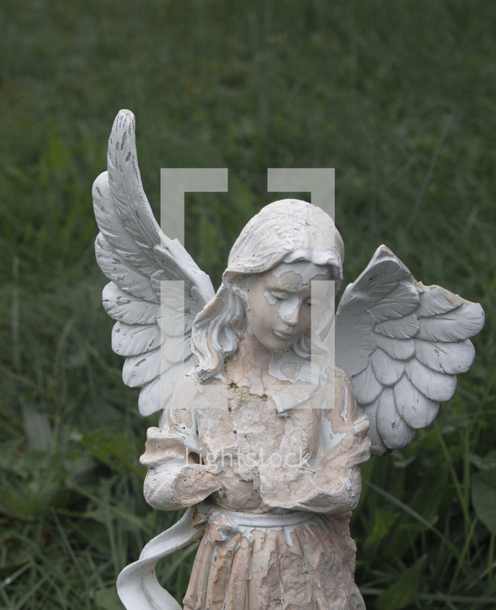 broken wing on an angel statue