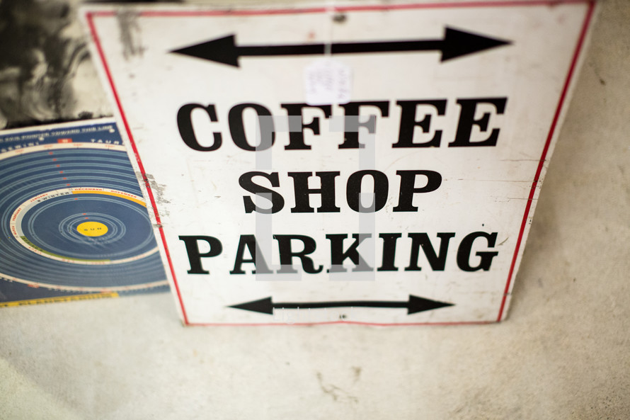 coffee shop parking sign 