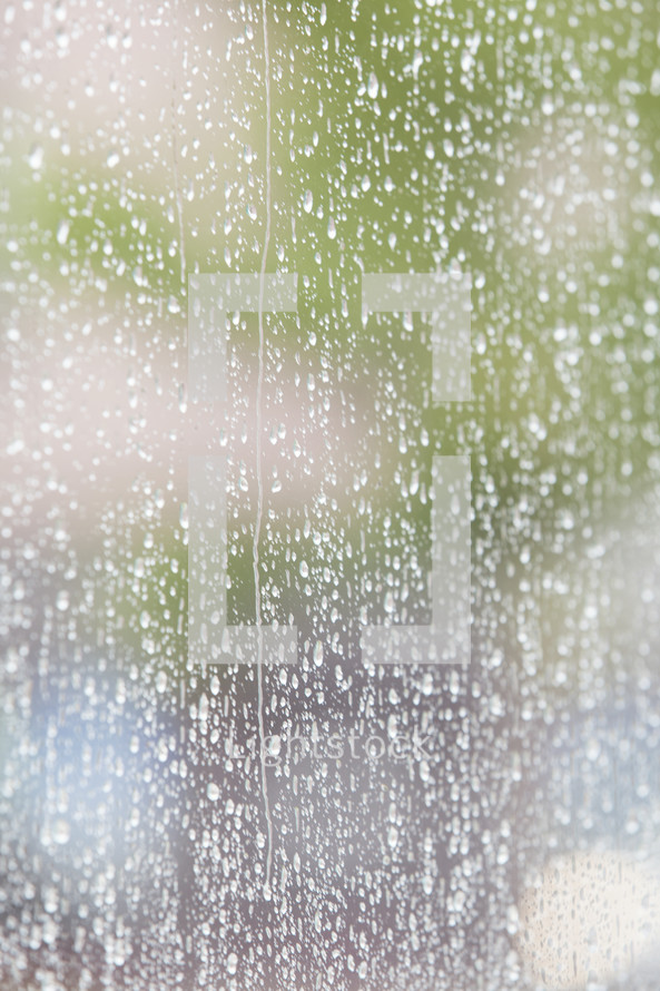 Rain on a window pane.
