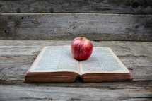 apple on a Bible 