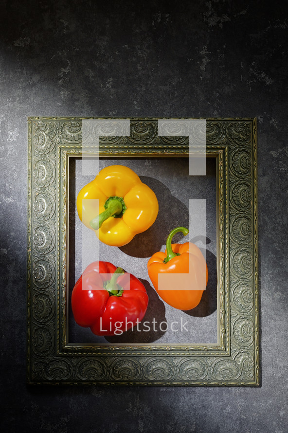 Bell peppers in a frame
