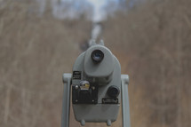 view finder pointed towards a field 