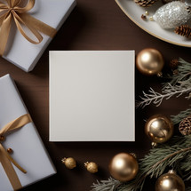 White mockup Christmascard for greetings and well-wishes