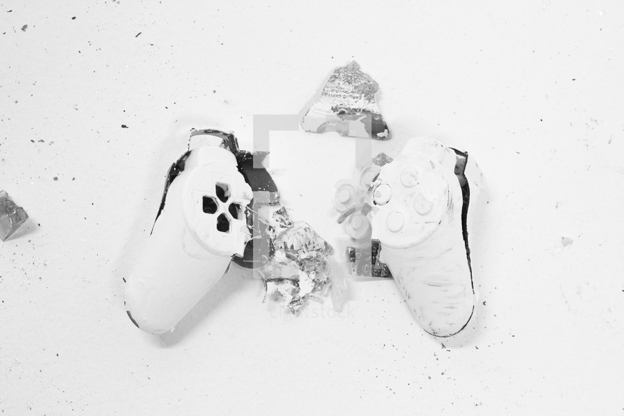 shattered video game controller 