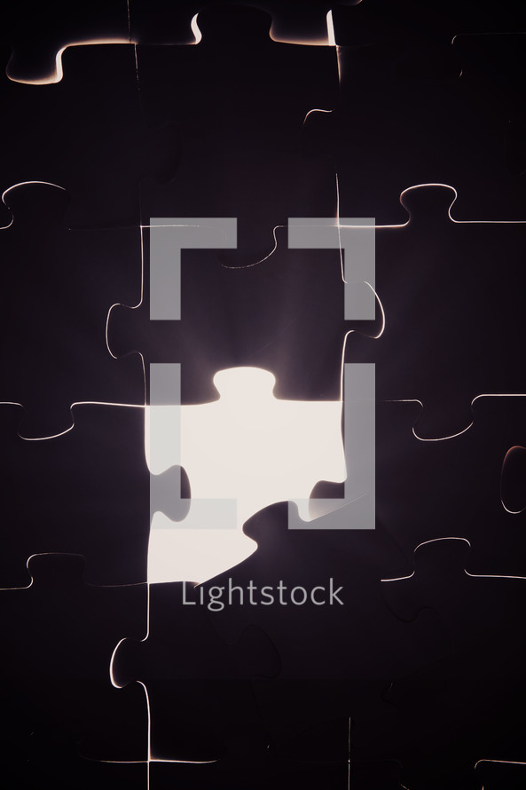 glowing puzzle piece 