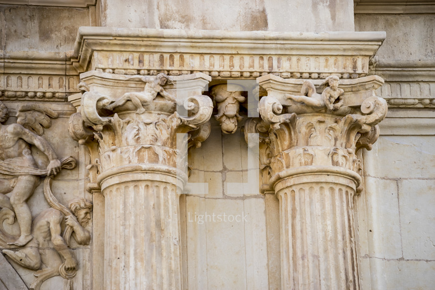 ancient ornate columns 