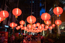 paper lantern outdoors at night 