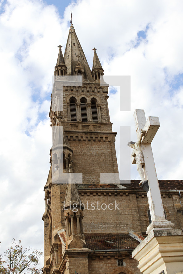 cathedral tower and cross 
