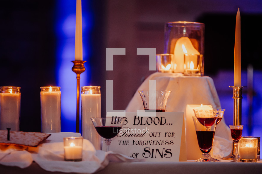 His blood poured out for the forgiveness of sins 