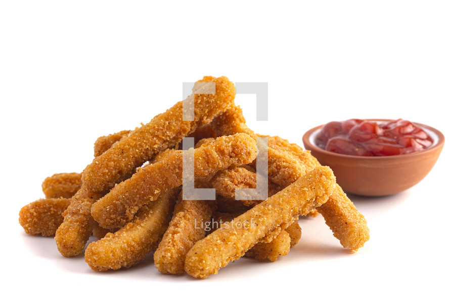 chicken fries and ketchup 