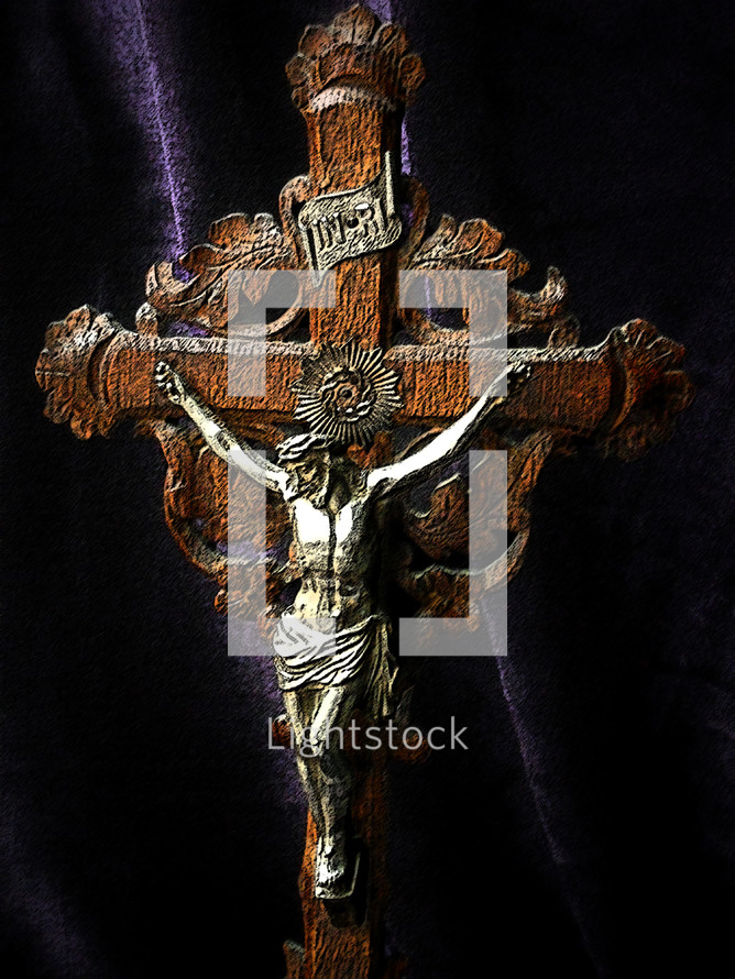 Antique hand-carved crucifix, circa 1900.