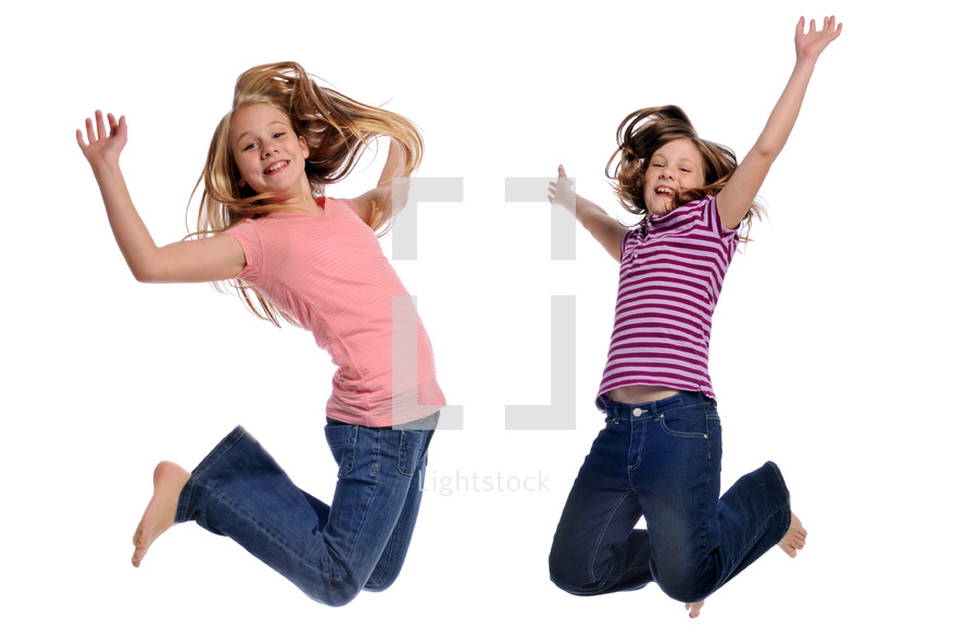 girls jumping in the air 