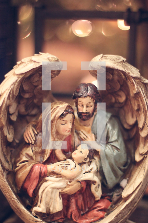 nativity scene in angel wings 