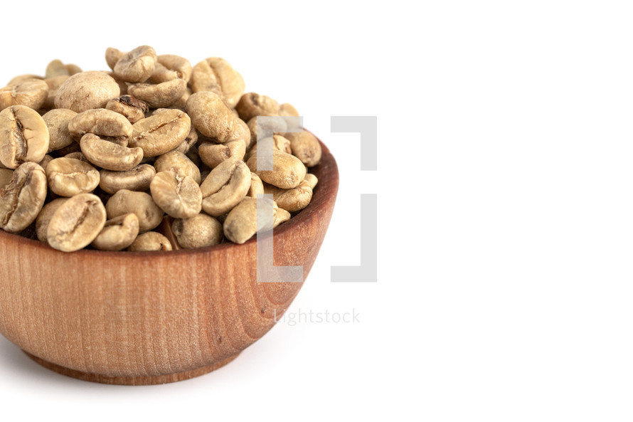 bowl of raw coffee beans 