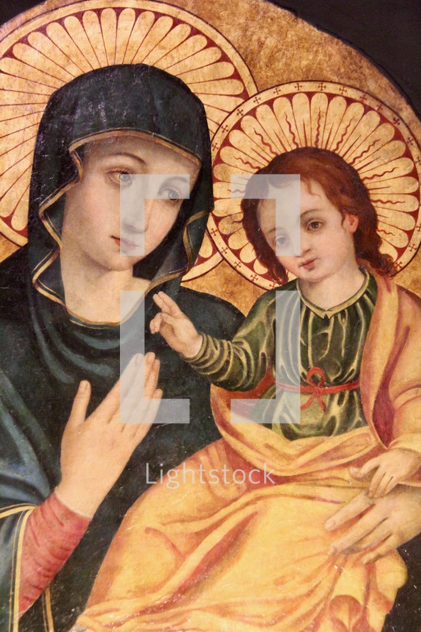 Painting of Mary and baby Jesus 