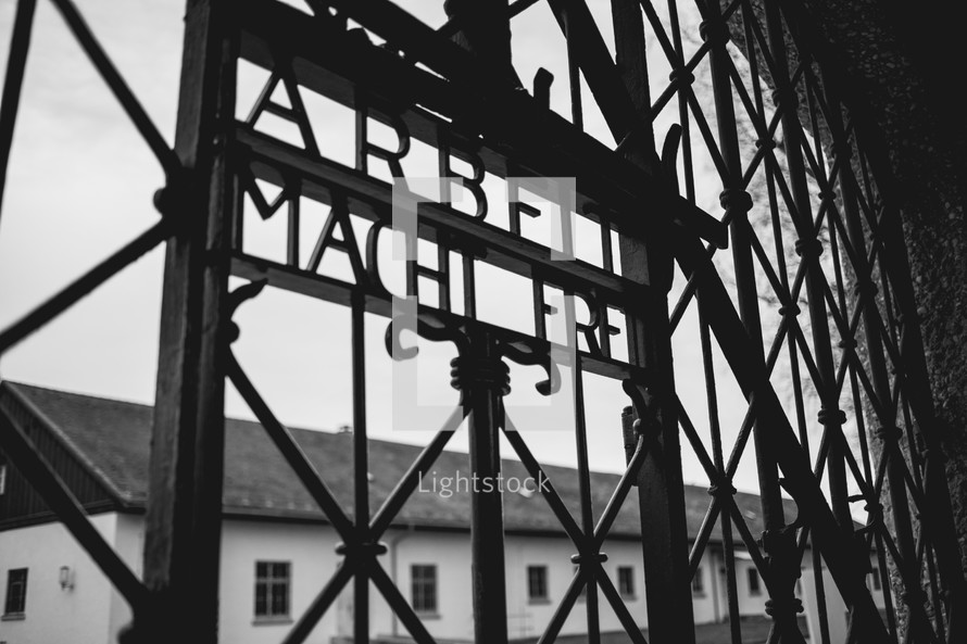 metal gate at Auschwitz