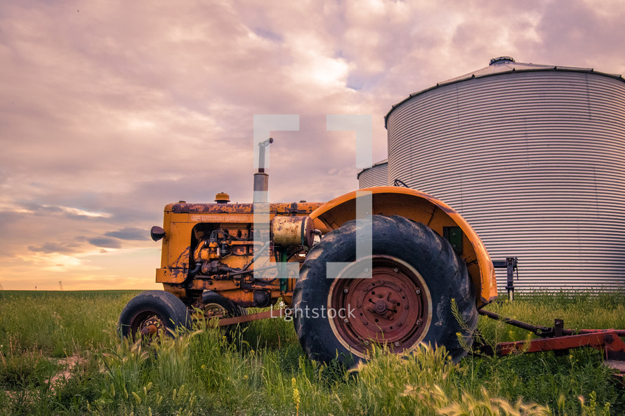 tractor and silos 