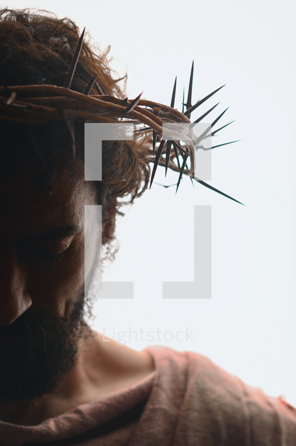 Jesus Christ Portrait with crown of thorns 
