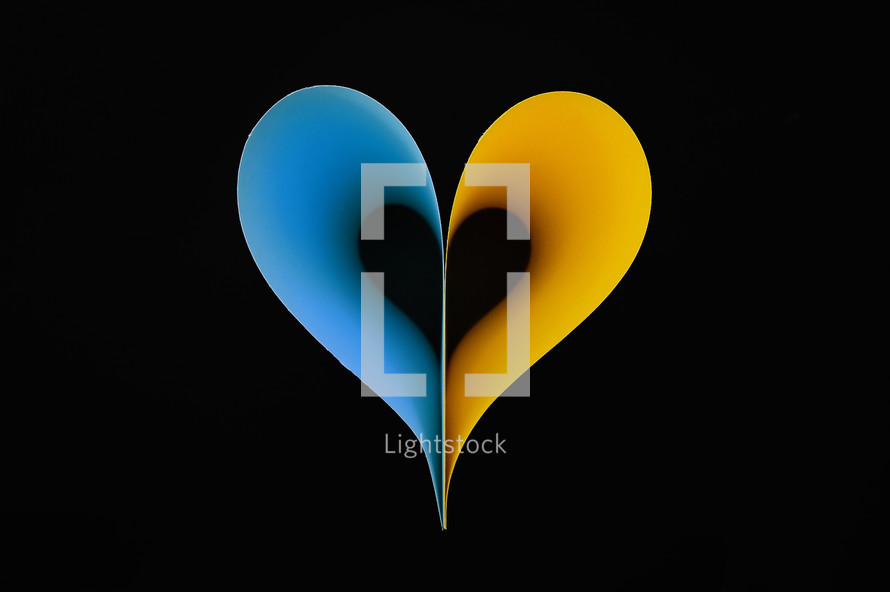 heart in the colors of the Ukrainian flag 