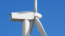 Detail of a wind turbine while spinning