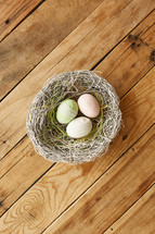 Easter eggs in a nest 