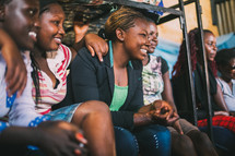smiling faces of young women in Kenya 