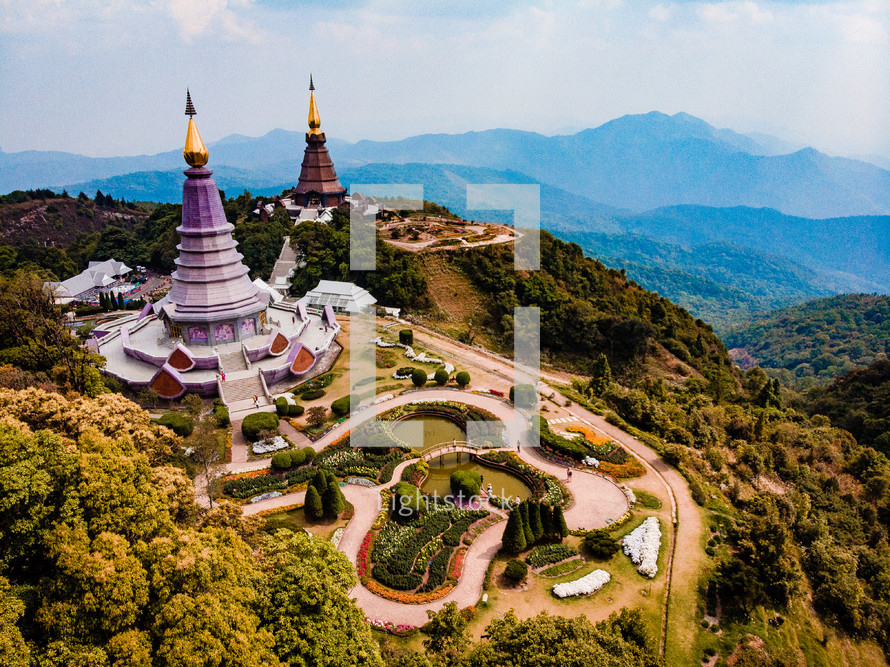 purple temple in Southeast Asia 